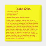 Dump Cake Recipe on a Refrigerator Magnet