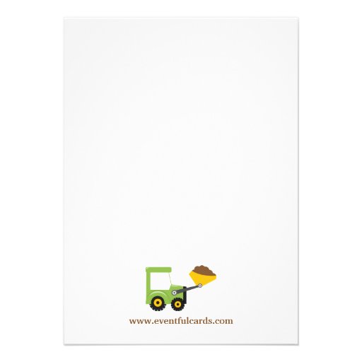 Dump Truck Birthday Party Invitation