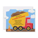 Dump Truck Construction Birthday Invitation