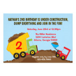 Dump Truck Construction Boy Birthday Party Custom Announcement