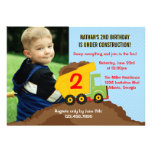 Dump Truck Construction Boy Birthday Party Photo Custom Invitations