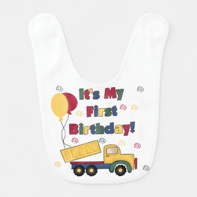 Dump Truck First Birthday Bib