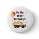 Dump Truck First Birthday buttons