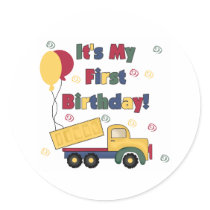 Dump Truck First Birthday stickers by kids_birthdays Dump Truck First Birthday stickers