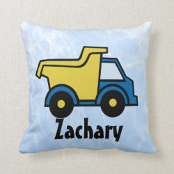 Dump Truck Personalized Throw Pillow