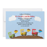 Dump Trucks Construction Birthday Invitation