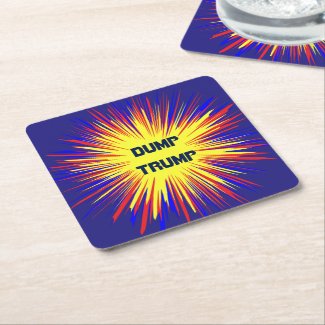 Dump Trump Square Paper Coaster