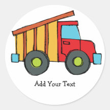 dumptruck round stickers