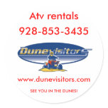Dunevisitors logo, Atv rentals, 928-853-3435, w... Round Stickers