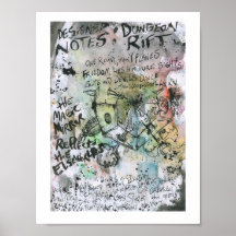 Dungeon Rift Designer Notes Painting Print