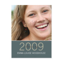 "Duo" Cadet Blue Graduation Invitation postcards