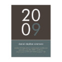 "Duo" Cadet Blue & Tan Graduation Invitation postcards
