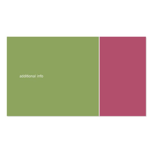 Duo Cyclamen Pink & Green Business Card (back side)