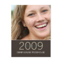 "Duo" Dark Tan Graduation Invitation postcards