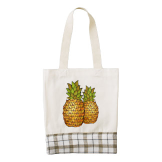 Dúo de la piña bolsa tote zazzle HEART