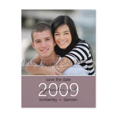 "Duo" Heather Purple Save the Date Postcard