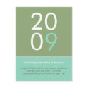 "Duo" Pale Green & Aqua Graduation Invitation postcards