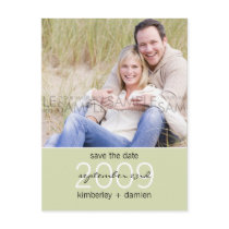 "Duo" Pale Sea Green Save the Date Postcard by CSWedding "Duo" Pale Sea Green Save the Date Postcard