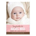 Duotone Birth Announcement - Pink invitations
