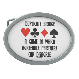Duplicate Bridge A Game Which Agreeable Partners Oval Belt Buckles