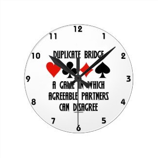 Duplicate Bridge A Game Which Agreeable Partners Round Wall Clock