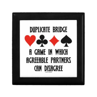 Duplicate Bridge A Game Which Agreeable Partners Keepsake Boxes