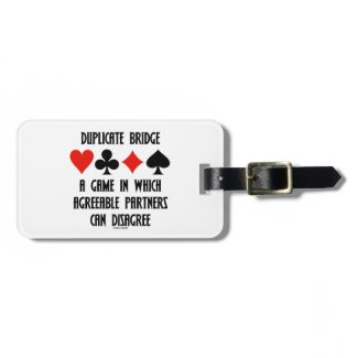 Duplicate Bridge A Game Which Agreeable Partners Tag For Bags
