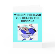 duplicate bridge game player greeting card