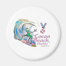 Durante Surfing Cocoa Beach, Florida Fridge Magnets