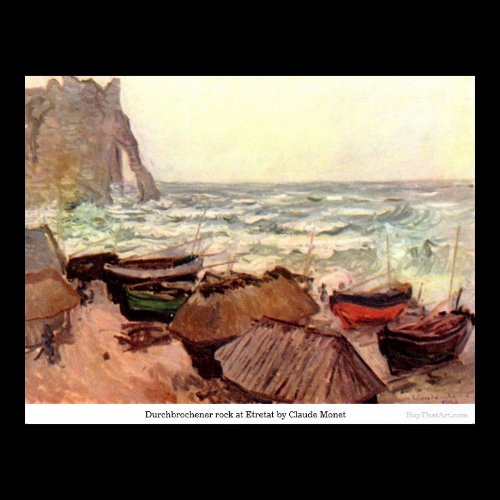 Durchbrochener rock at Etretat by Claude Monet Print