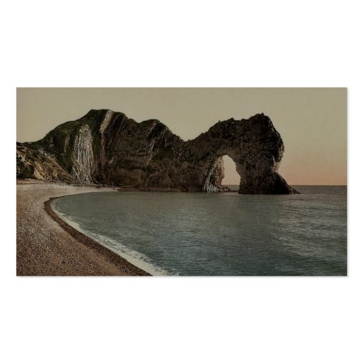 Durdle Door, Lulworth, England classic Photochrom Business Cards (back side)