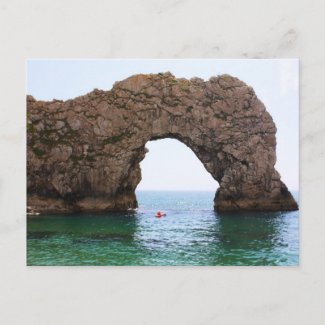 Durdle door sea, UK postcard