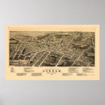 Durham, NC Panoramic Map - 1891 Posters