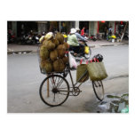 Durian for sale on a bicycle post cards
