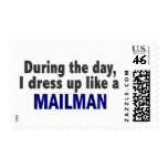 During The Day I Dress Up Like A Mailman Stamp