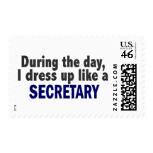 During The Day I Dress Up Like A Secretary Stamps