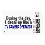 During The Day I Dress Up Like TV Camera Operator Stamp