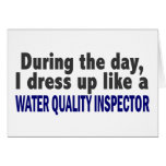 During The Day I Dress Up Water Quality Inspector Greeting Cards