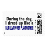 During The Day Nuclear Power Plant Worker Postage Stamps
