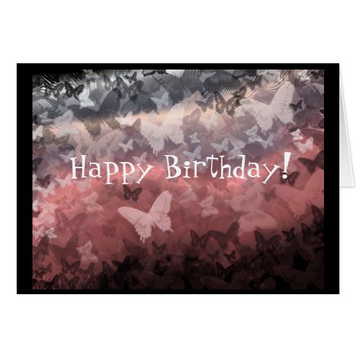 "Dusky Pink Butterflies" Birthday Card