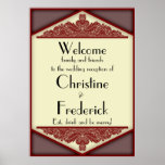 Dusky Pink Vintage, reception welcome poster posters