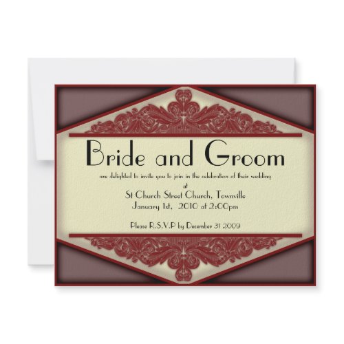 Dusky Pink Vintage Wedding Invitation