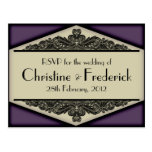 Dusky Purple Vintage, RSVP postcard postcards