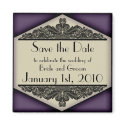 Dusky Purple Vintage, save the date magnet