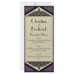 Dusky Purple Vintage, wedding menu and program Custom Rack Card