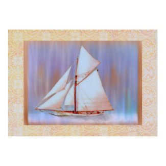 Dusky Sails bordered print print