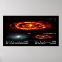 Dust in Andromeda Galaxy (M31) – Spitzer Space Posters