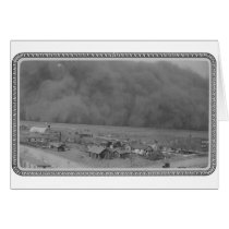 Dust Storm in Approching Rolla Kansas in 1935 Greeting Cards
