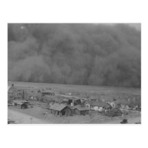 Dust Storm in Approching Rolla Kansas in 1935 Postcard