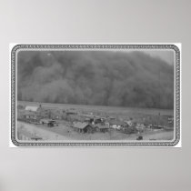Dust Storm in Approching Rolla Kansas in 1935 Posters